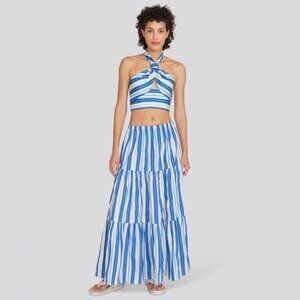 SET NWT Solid & Striped Naomi Top & Addison Skirt - Marina Blue Stripe Med & Sm